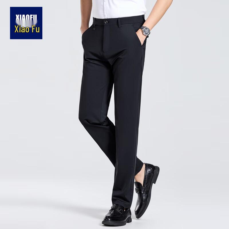 Мужские эластичные брюки прямого кроя в стиле business casual