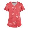Women's Printing Uniform Work Uniform V-Neck Pocket Protective Work Uniform