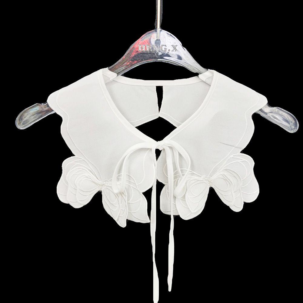 1pc Sexy Lace Fake Collar Shirt Shawl Flower Crochet Neckline Collars Women Detachable Collar Half Shirt Faux Collar Lace Fabric