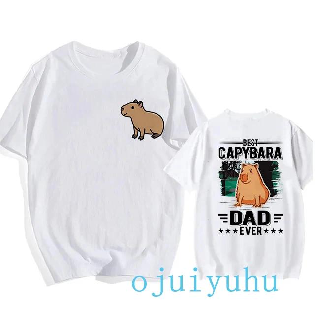 Модная футболка с капибарой для мужчин/женщин, футболка европейского размера, забавные футболки с капибарой в стиле Харадзюку, топы с мультяшным манга Y2k 90-х годов, гранж-футболка, одежда