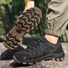 Leather Hiking Shoes Men Lace-Up Wear-resistant Outdoor Sports Men Shoes Mens Climbing Trekking Hunting Men Casual Sneakers