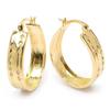 [L4318] - Gold Plated Hoop Earrings 'Déesse' Golden White - 30x20x7 Mm