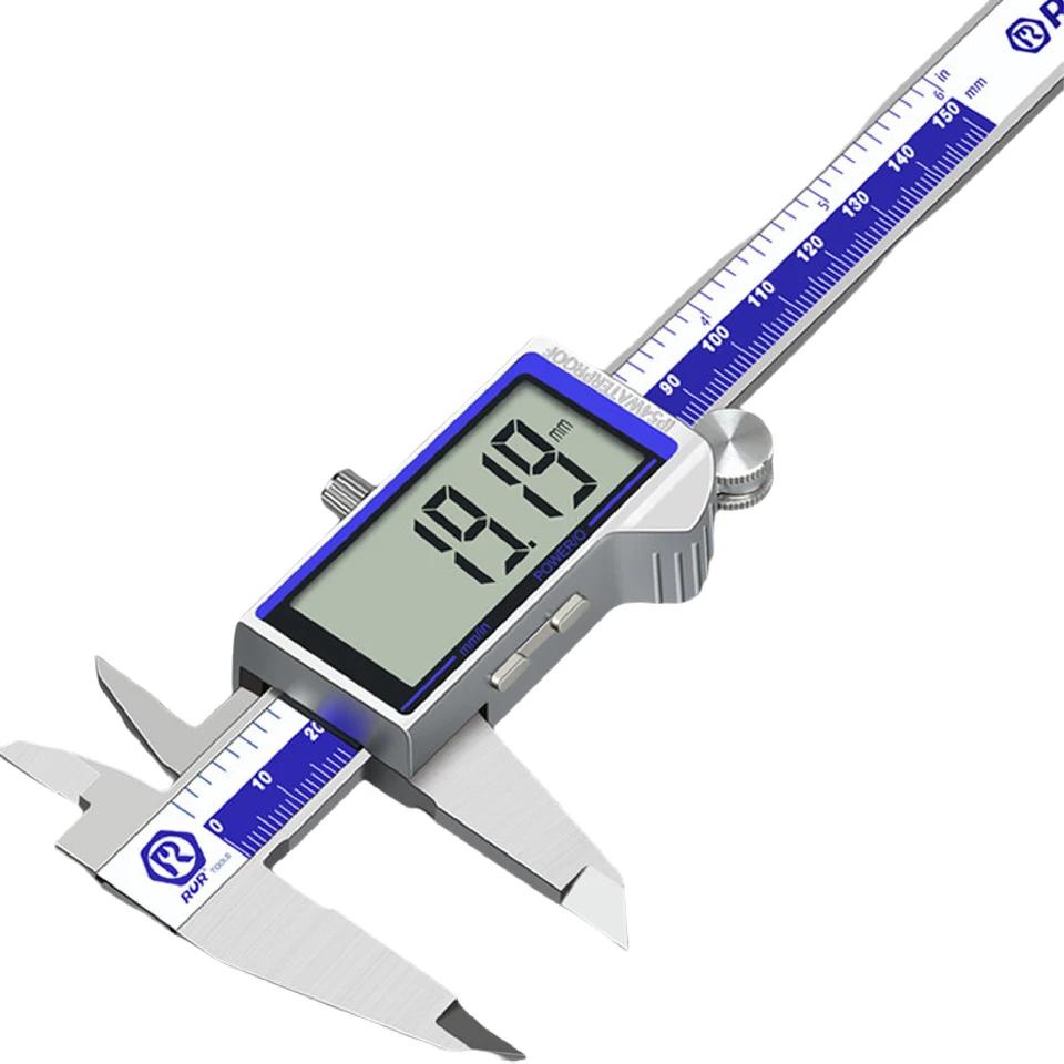 Stainless Steel Digital Vernier Caliper Electronic Measuring Tool 150mm 200mm Inch Metric LCD Precision Gauge