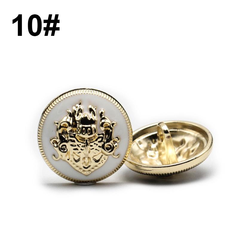6Pcs 10-28 Mm Golden Gold Metal Buttons Garment Coat Sewing Accessories Buttons For Clothing Crafts Black Point Oil Button
