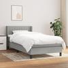3129833 vidaXL Divan Bed and Mattress Light Grey 90x190 Cm Fabric