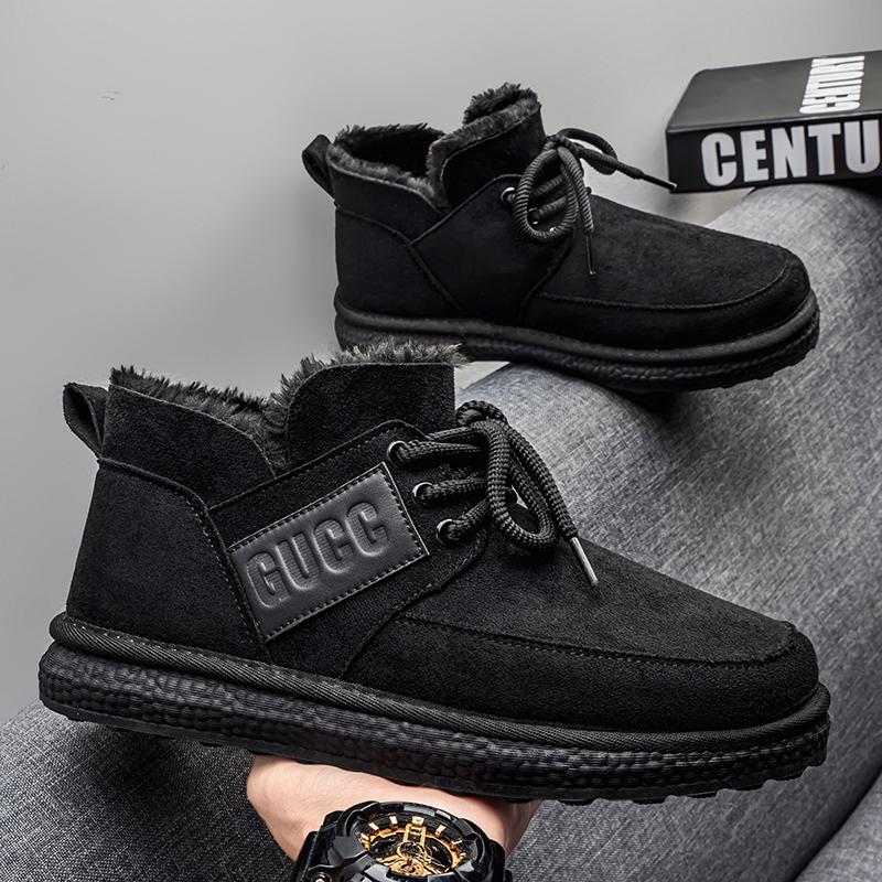 Зимние Новые Высококачественные и Модные Мужские Повседневные Снежные Ботинки, Утепленные Хлопковые Ботинки, Теплые Ботинки и Универсальные