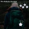 5pcs/set Starry Night Reflective Keychain -Creative PVC Glow Safety Bag Charm for Backpacks Cycling Gear Night Warning Keychain