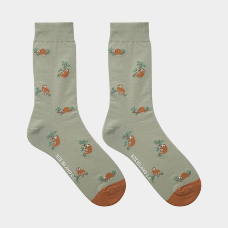 STUDIO SOCKSTOP SOX ISLAND CO Unisex sloth pattern socks