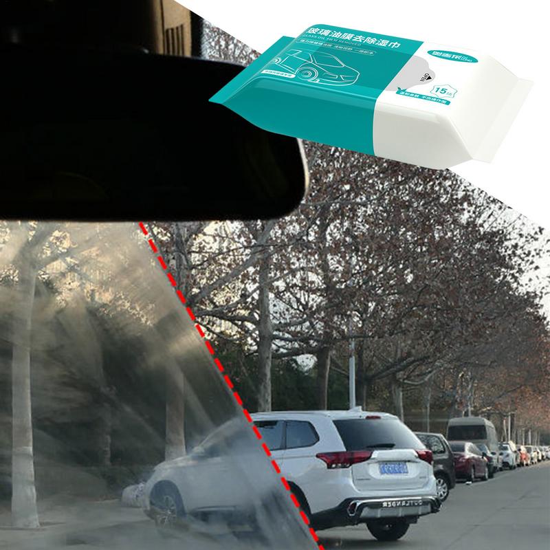 Car Glass Cleaning Wipes Windshield Window Cleaner Car Oil Stain Cleaner Glass Oil Film Removal Wipes for Front Windshield