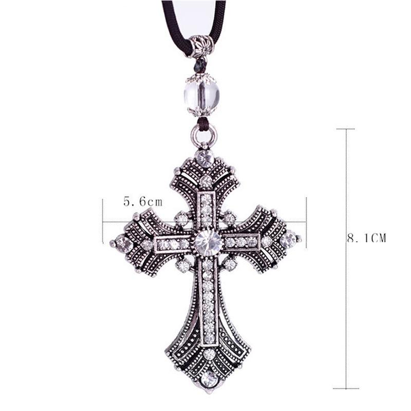 Cross Car Pendants For Auto Decor Jesus Christian Gifts Religious Car Rearview Mirror Hanging Ornaments Car Accessories For Man