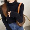 Half Turtleneck Sweater for Women Casual Warm Pullover and Slim Solid-color Knitted Sweater for Autumn and Winter