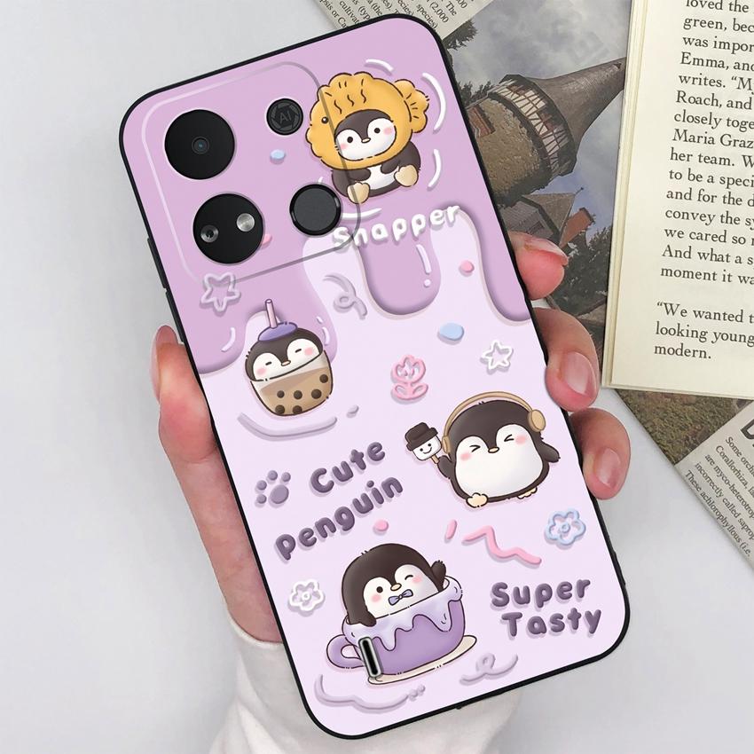 For Itel A04 A05s A16 A18 A23 A25 A26 A17 A33 A56 Phone Case Pretty Bow Pattern Fashion Shell Matte Silicone Anti Drop Protective Covers For Itel Capa