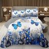 Покрывало с бабочками Твин/Квин/Кинг Акварельный ботанический цветочный стеганый двусторонний комплект постельного белья в стиле фэнтези