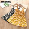 Летние платья на бретельках для маленьких девочек, детская одежда, милое милое платье-жилет без рукавов в горошек с бантом и бантом