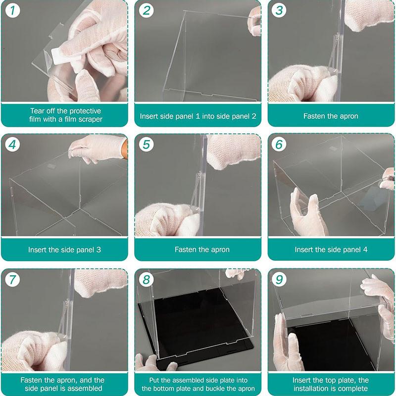 Transparent Acrylic Display Case Storage Box Cube Assemble Dustproof Showcase for Collectibles Action Figures Toys Desktop Storage