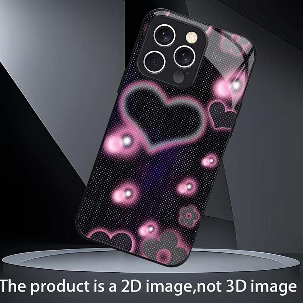 Pink Neon Heart & Dot Pattern Glass phone case mobile phones for iphone 17 pro max cover for iPhone 17 16 15 14 13 12pm Pro Plus