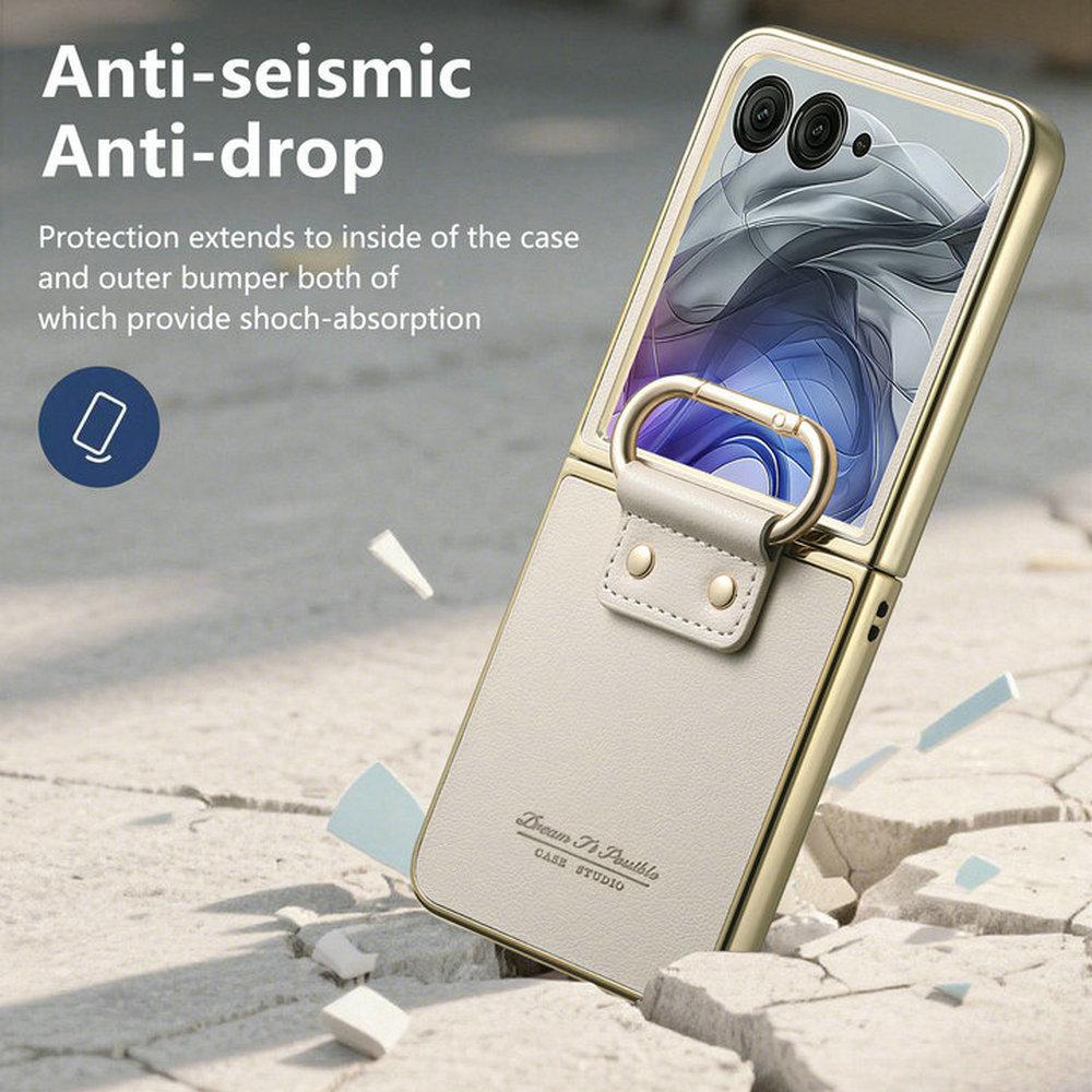 Роскошный чехол для Motorola Moto Razr 60 Ultra 5G 2025 Бронированная кожаная задняя панель Чехол с кольцом Чехол Moto Razr 50 Ultra Razr Plus Funda