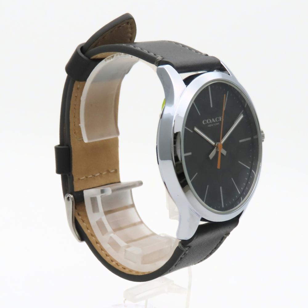 Used COACH Watches Baxter CA.118.2112.1640 Signature Stainless Steel/leather Silver Dark gray