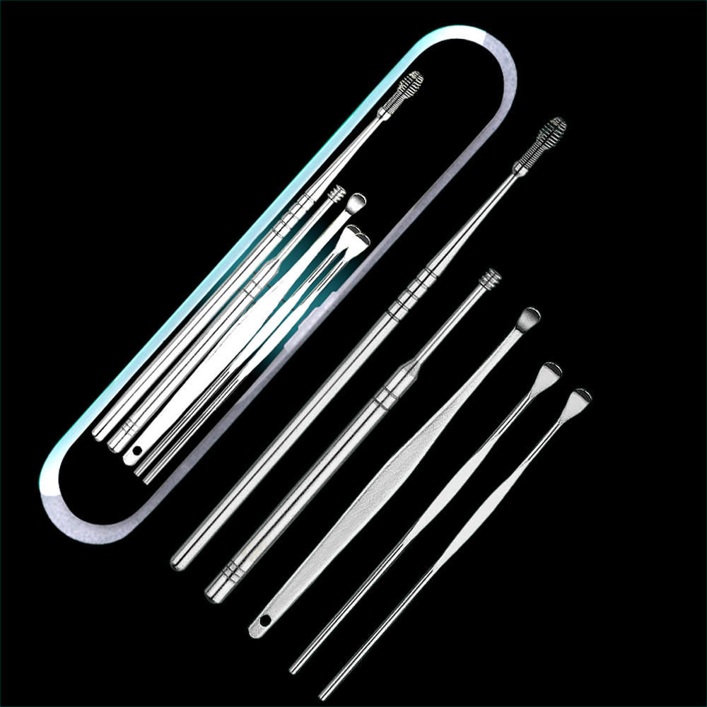 5pcs / 1set Stainless Steel Ear Tapping Ear Clean Earwax Skimmed Ear Selection