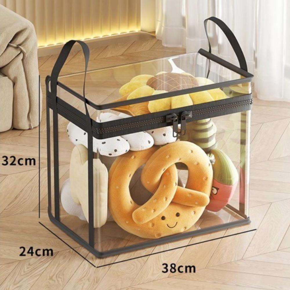 PVC Stuffed Toy Storage Box Large Capacity Plush Toy Storage Bag Portable Doll Organizing Bag Home