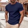 Мужская футболка с круглым вырезом, летняя, с коротким рукавом, повседневная, однотонная, для тренировок в спортзале, повседневная одежда для спорта