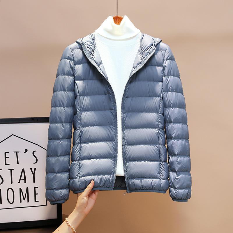 White duck down light down jacket women's winter short thin small fashion large size casual coat tide