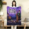 1PC Demon Slayer Patterned Flannel Blanket Suitable For All Seasons For Home Decor Warmth And Comfort Gifts Holiday Present