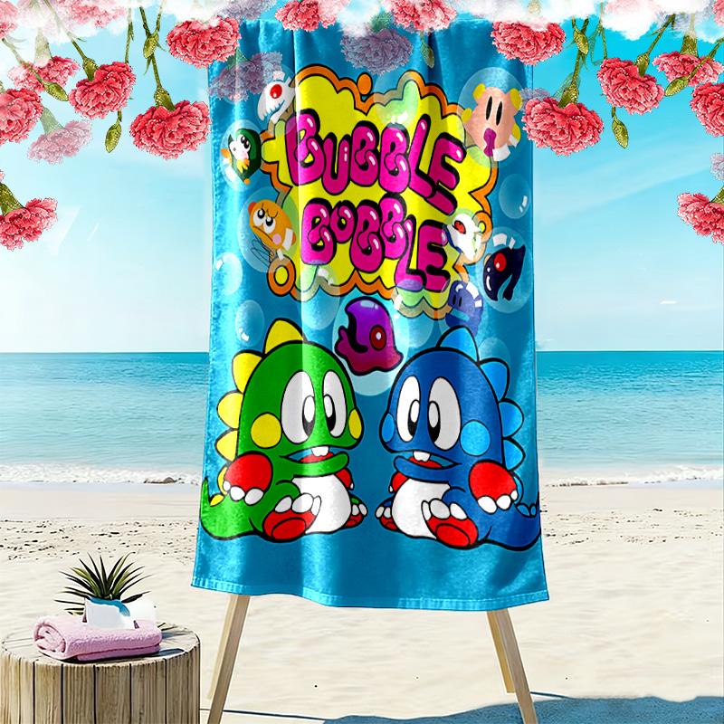 Bubble Bobble 2D Flat Print Beach Towel, Large Soft Quick Dry Towel for Beach Camping Swimming.NSTJ0928364
