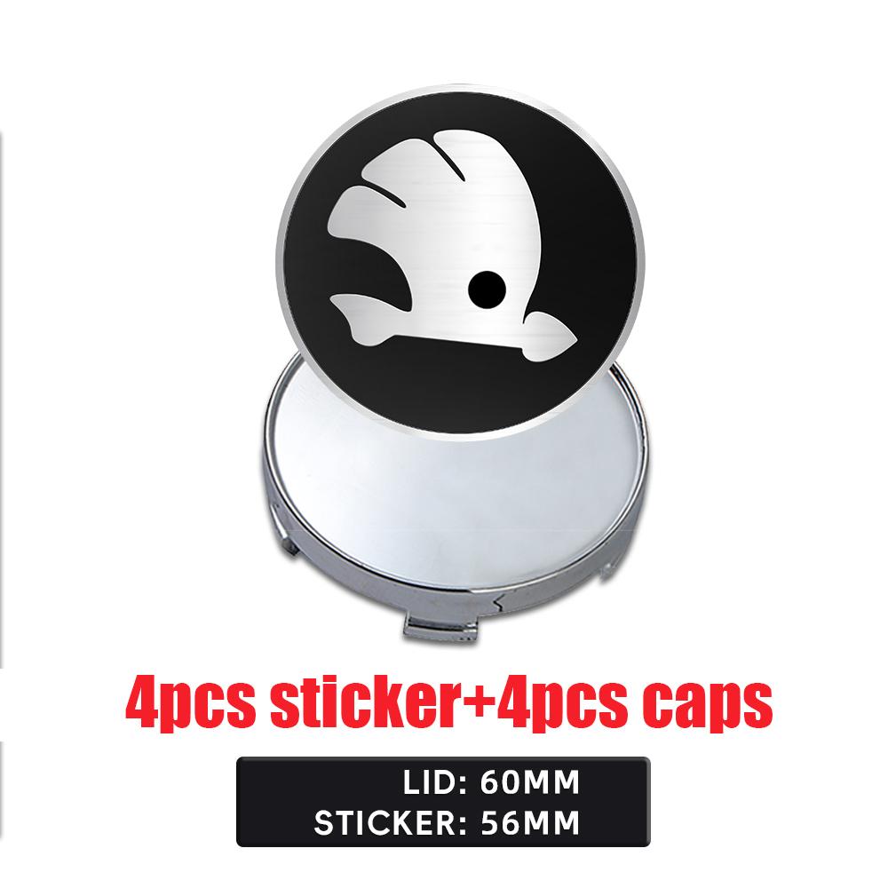 2025 Новые 4 шт. 56/60/65/68 мм Колпачки ступицы колеса Наклейка Накладка на диск колеса Для Skoda Octavia A5 3 2 VRS Vision Kodiaq Favorit Rapi