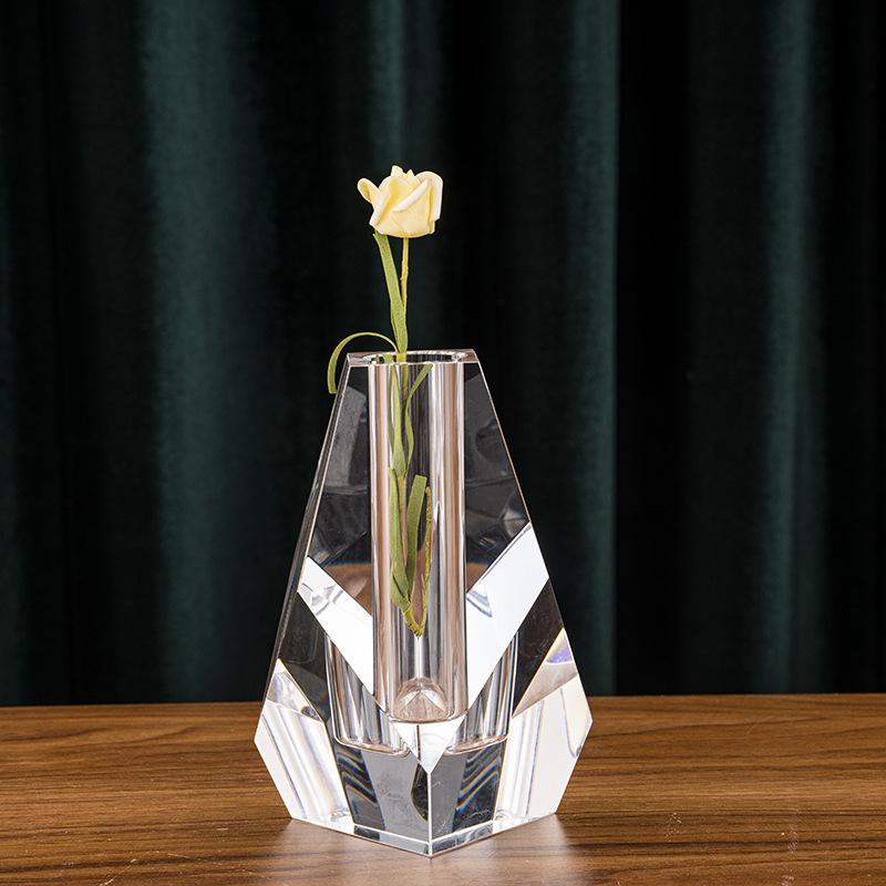 Modern Minimalist Crystal Vase Floral Organ Interior Design Decoration Office Decorations Home Decoration Accessories Glass Vase