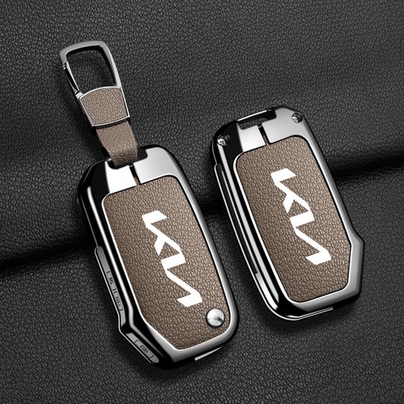 Чехол для ключа автомобиля Kia для K3, Sportage, K5, K2, K4, KX3, Sorento, KX5, KX1, Tucson, Seltos - Мужской стиль с пряжкой