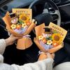 Крючковый Цветочный Букет на Выпускной Ручная Работа Вязаные Крючком Цветы Букет из Подсолнухов с Милой Куклой Подарок на Выпускной для Мальчиков Девочек