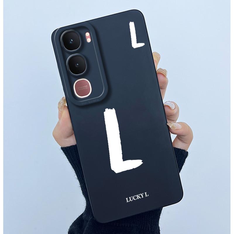 For Vivo Y21d Case Cover Lucky Initial Letter Silicone Soft Matte Phone Bumper for Vivo Y21d Y 21d VivoY21d 4G 5G 2025 Casing
