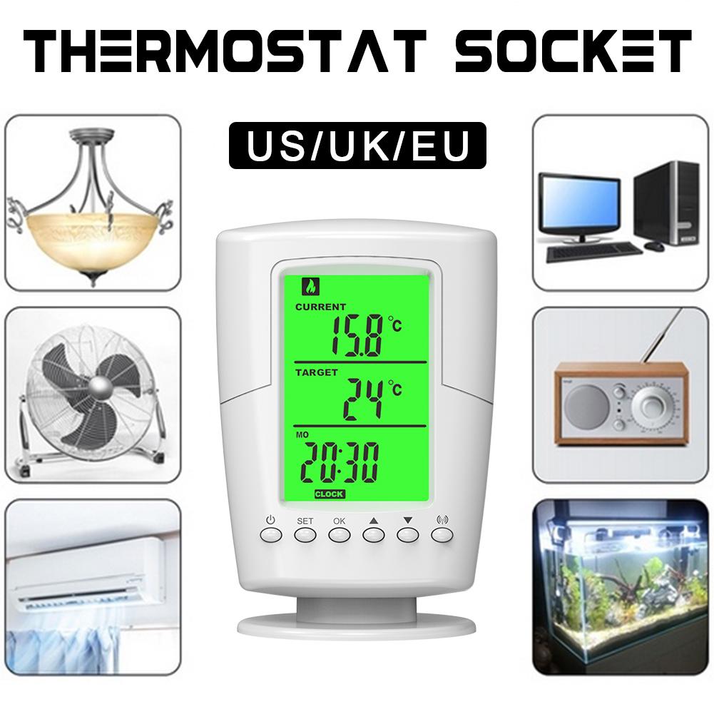 TS-2000 Программируемая беспроводная розетка термостата Домашняя интеллектуальная розетка контроля температуры