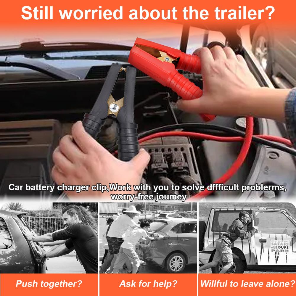 2 шт. Зажимы типа "крокодил" 500А-1000А Клемма Автомобильный Электрический Аккумулятор Зажим "крокодил" Тестовый Разъем Для Пусковых Кабелей Бустер