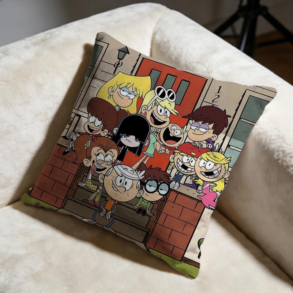 Stylish TThe Loud Houseable Cushion Cover Soft Decorative Pillow Case Suitable for Bedroom Sofa Car Travel Use