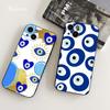 FOR IPhone Blue Nazar Boncuğu Evil Eye Phone Case 14 11 12 Pro 8 7 14 Plus X Pro 14 MAX 13 MINI XR XS 14 Pro Soft Phone Covers