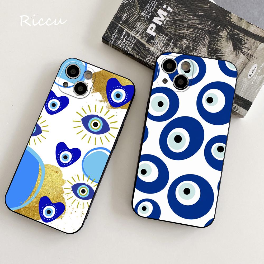 Мягкие чехлы для телефонов iPhone Blue Nazar Boncuğu «Сглаз» 14 11 12 Pro 8 7 14 Plus X Pro 14 MAX 13 MINI XR XS 14 pro