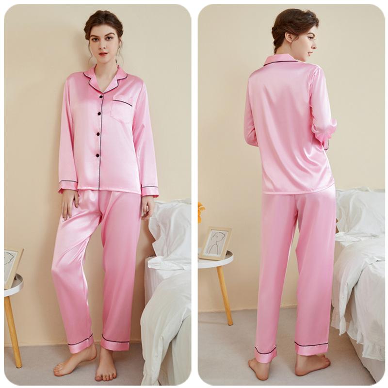 Большие размеры женские весенние брюки с длинным рукавом тонкие повседневные домашние пижамы комплект из двух предметов