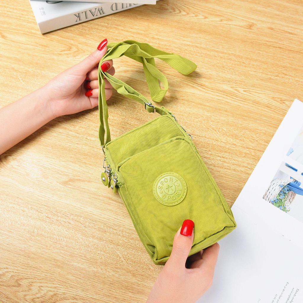 Women's Nylon Multipurpose Bag: Crossbody, Mobile, Coin Purse, Wrist & Neck Bag for Running