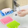 Creative Silicone Soap Holder Candy Color Soap Draining Organizer Home No Installation Soap Box Soap Dish Bathroom Accessories