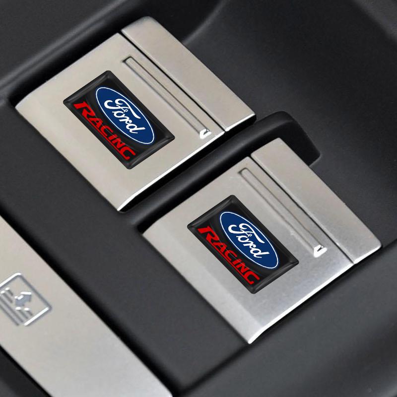 2/5/10Pcs Carbon Fiber Steering Wheel Car Logo Emblem 3D Stickers For Ford Focus Mondeo Kuga Fiesta MK7 Escort Explorer Edge 2 4 MK2 MK4