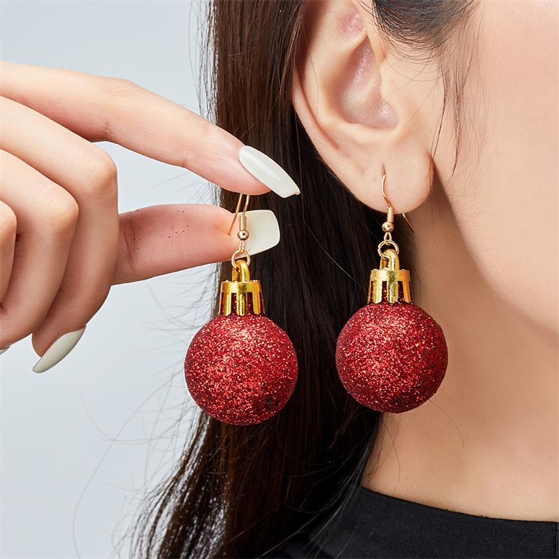 Merry Christmas Colorful Light Bulb Ball Shaped Drop Earrings for Women Luxury Creative Earrings Girl New Year Party Jewelry