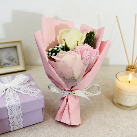 Букет из стабилизированных цветов для женщин, букет из искусственных вечных роз для Дня святого Валентина, Дня матери, Рождества, подарки на день рождения