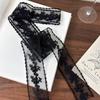 Floral Embroidery Hair Scarf Lace Long Ribbon Scarf White Flower Lace Neckerchief  Decorative Strap Necklace Head Wrap Scarves