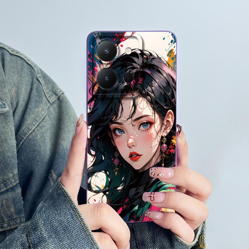 For Vivo Y36 4G Russia Phone Case Cute Astronaut Back Cover Vivo Y 36 Funda Soft Liquid Silicone Camera Protection Bumper Coque
