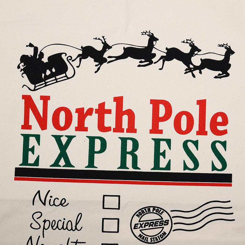 Extra Large Gift Bag Sacks For Presents Merry Christmas Candy Bundle Pockets Drawstring Bags Xmas Elements Printing