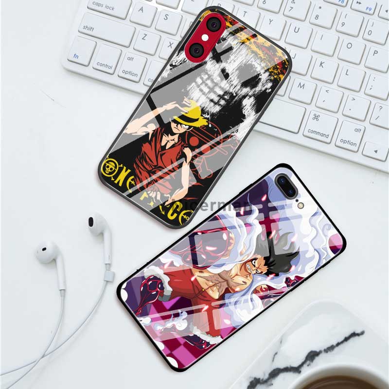 Цельные чехлы с аниме «Луффи» для iPhone 13 12 Mini 11 Pro X XS XR Max 7 8 Plus 6 6S SE, чехол из закаленного стекла, чехол для телефона
