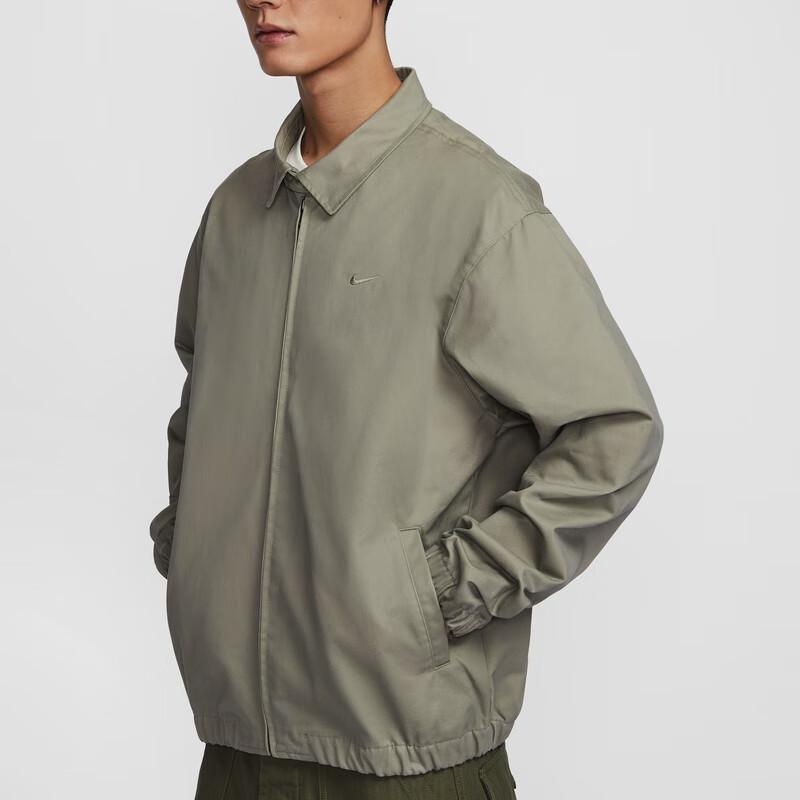 Nike Life Series Woven Comfortable Fashion Long Sleeve Jacket Men Jacket Light-Green Gray FN3231-320