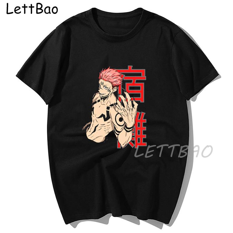 Харадзюку Футболка Jujutsu Kaisen Аниме Графические Футболки Мужская S Одежда Панк Повседневные Футболки Большой Размер